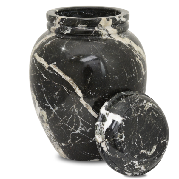 Vigil Black Medium Stone Urn