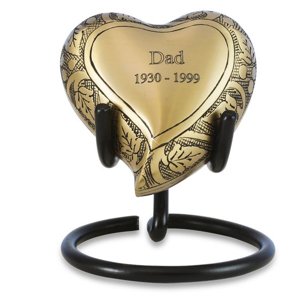 Vine Brass Heart Keepsake
