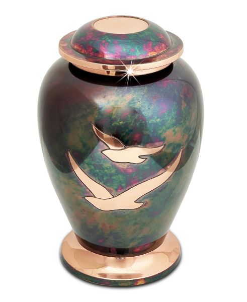 Gleaming Dove Brass Urn